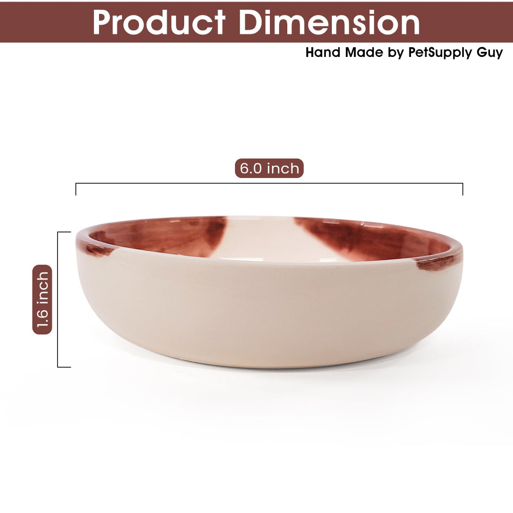 PetSupply Guy Short Handmade Ceramic Dog Bowl-4