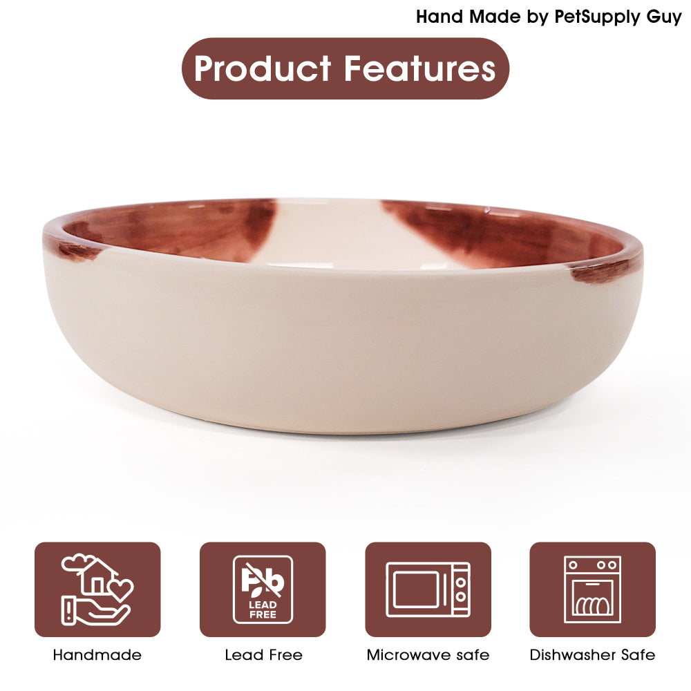 PetSupply Guy Short Handmade Ceramic Dog Bowl-5